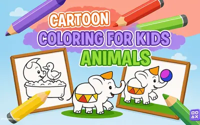 Cartoon Coloring for Kids: Animals