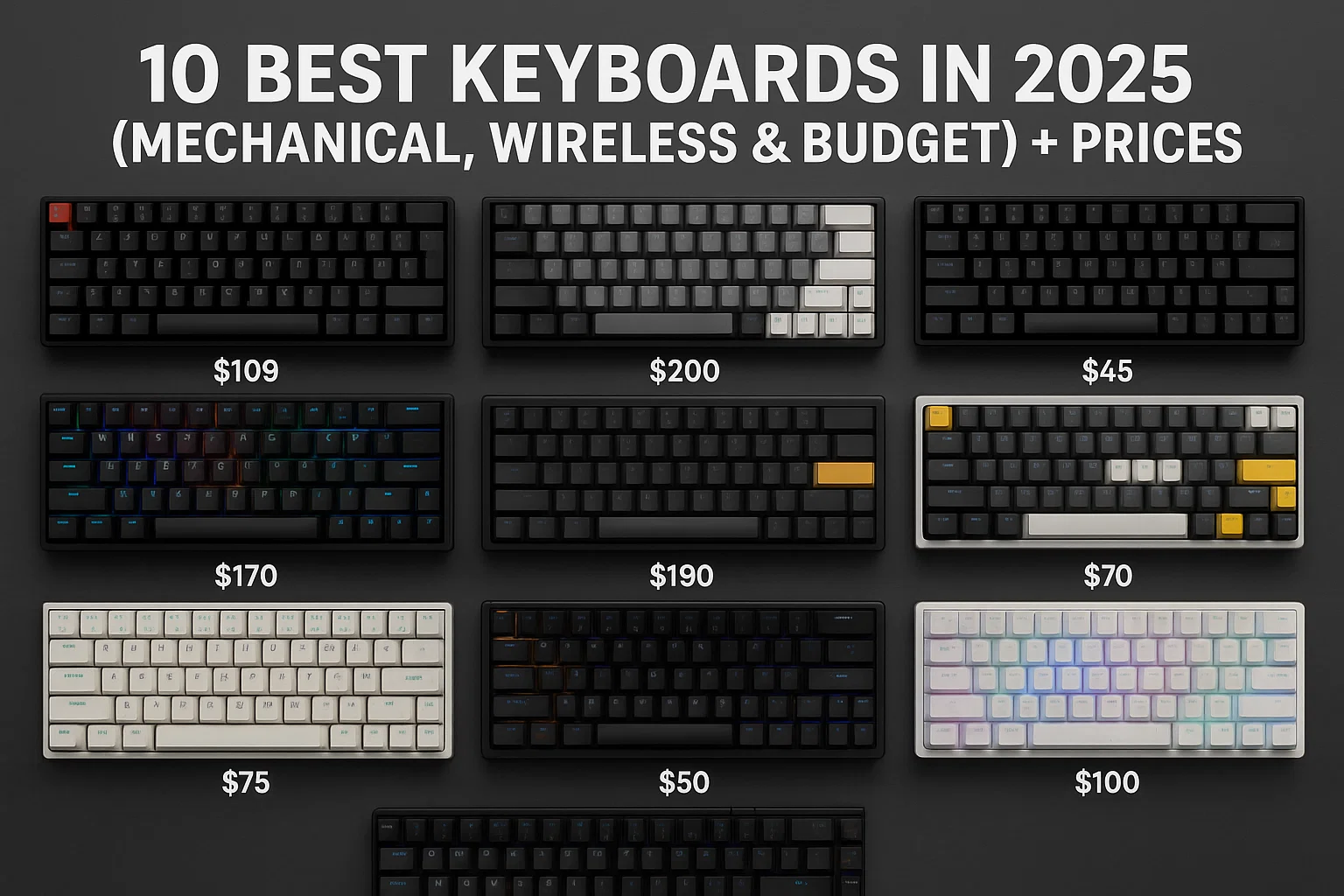 10 best keyboards in 2025 (mechanical, wireless & budget) + prices