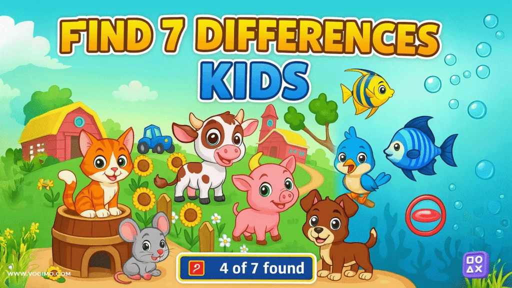 Find Seven Differences Kids - Play Online Game For Free!